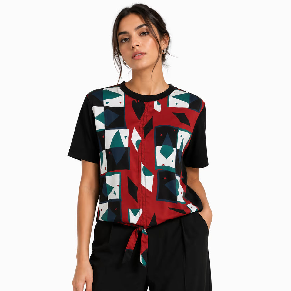 Emporio Armani Women's Multicolor Short Sleeve Blouse | Emporio Armani In Lebanon