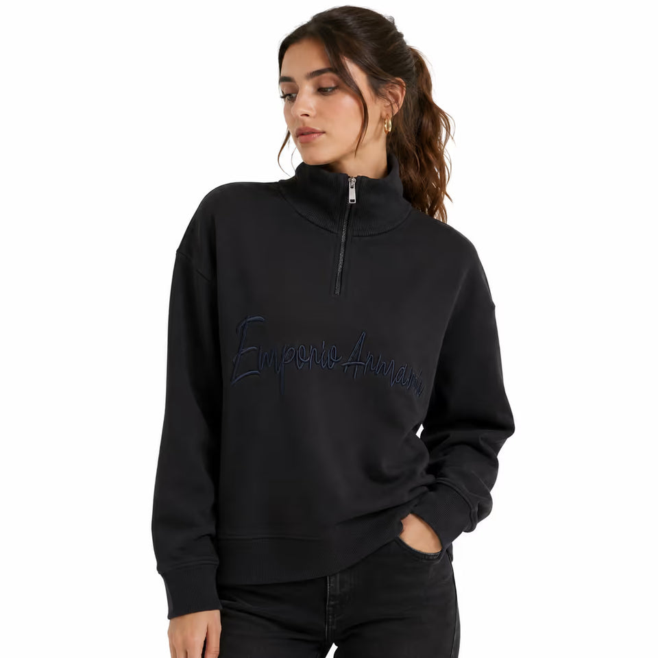 Emporio Armani Women's Black Printed Sweatshirt | Emporio Armani In Lebanon