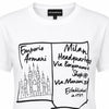 Emporio Armani Women's White With Graphic Cotton T-shirt | Emporio Armani in Lebanon