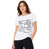 Emporio Armani Women's White With Graphic Cotton T-shirt | Emporio Armani in Lebanon