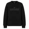 Emporio Armani Women's Black Striped Logo Crew Neck Sweatshirt |Emporio Armani In Lebanon
