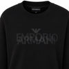 Emporio Armani Women's Black Striped Logo Crew Neck Sweatshirt |Emporio Armani In Lebanon