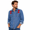 Dsquared2 Men's Blue Printed Long Sleeve Shirt | Dsquared2 In Lebanon