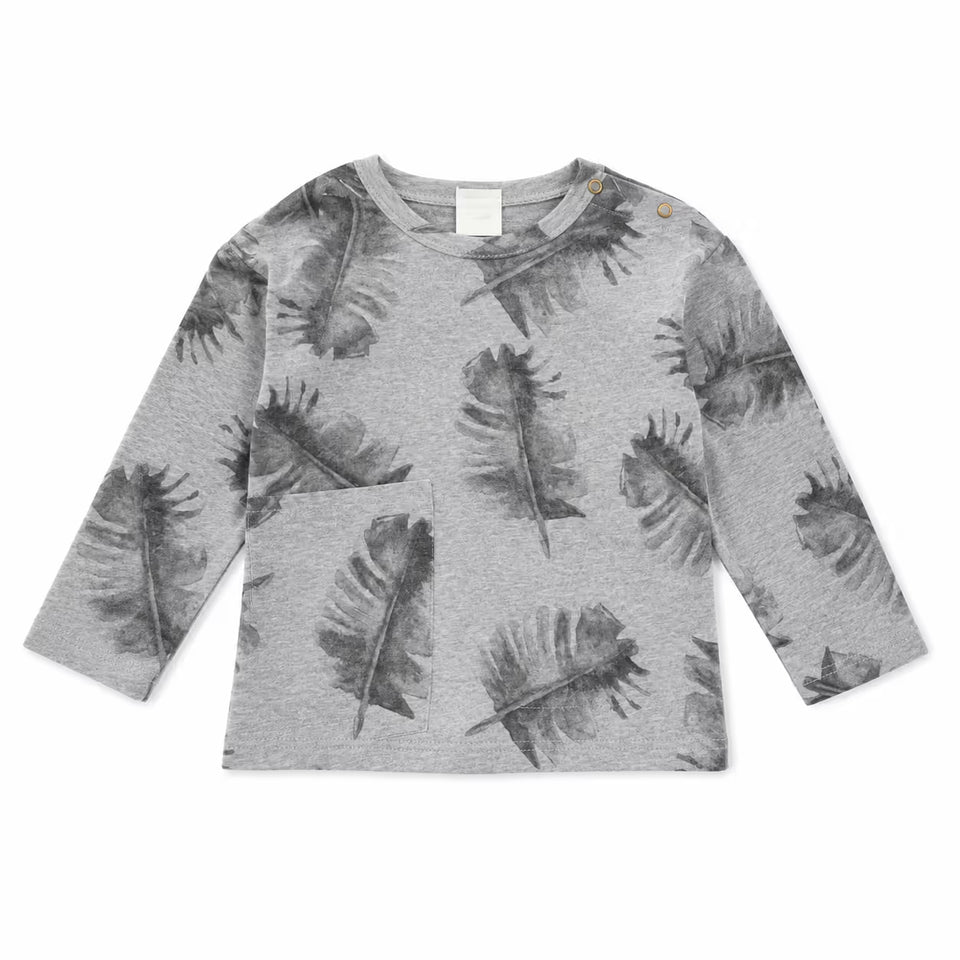 Zara Baby Boy’s Grey Floral Leaf PrintedLong-Sleeve Blouse | Zara in Lebanon