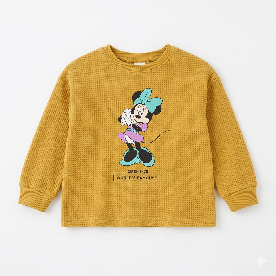 Zara Girl's Mustard Minnie MouseLong-Sleeve Blouse | Zara in Lebanon