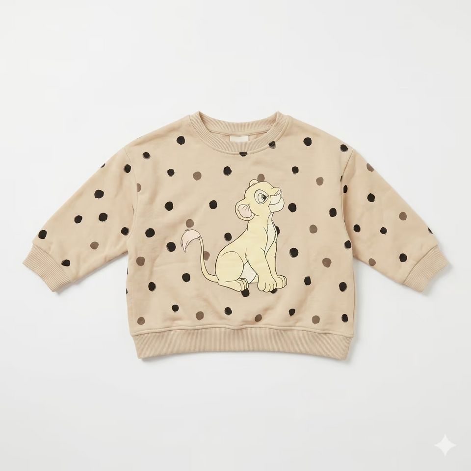 Zara Girl's BeigeA Graphic Simba Printed Sweatshirts| Zara in Lebanon