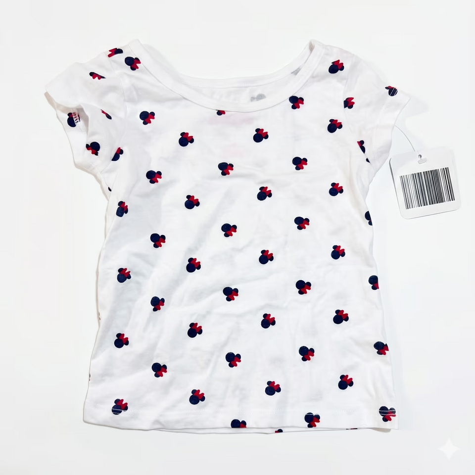 Disney Baby Girl's White All Over Printed OF Minnie MouseT-Shirt | Disney in Lebanon