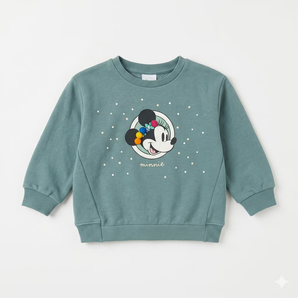 Zara Girl's Light Green Minnie Printed Sweatshirts| Zara in Lebanon