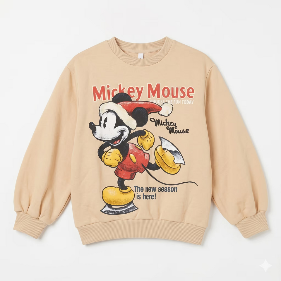 Zara Boy's Light Beige Mickey Mouse Printed Sweatshirt| Zara in Lebanon