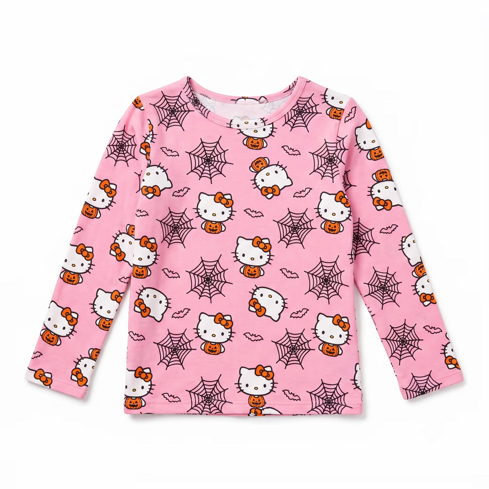 Hello Kitty Girl's Pink Printed Long Sleeve Blouse | Hello Kitty In Lebanon