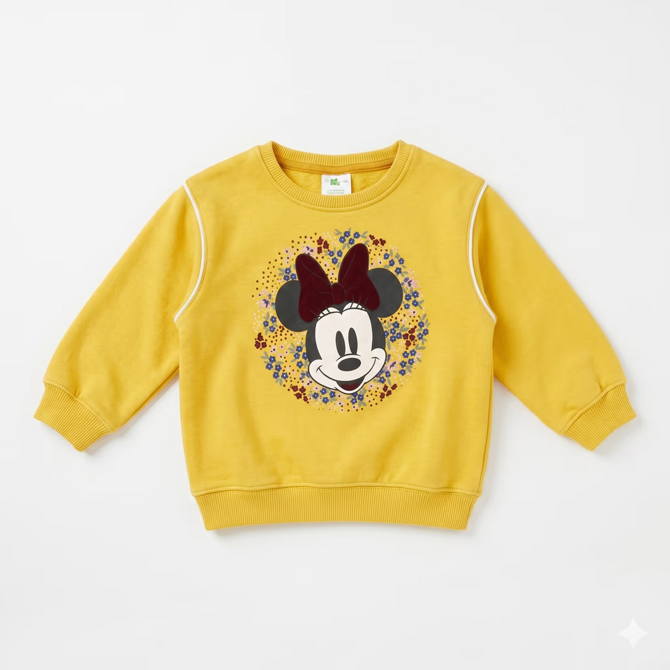 Zara Girl's Mustard With Minnie MousePrintedSweatshirts| Zara in Lebanon
