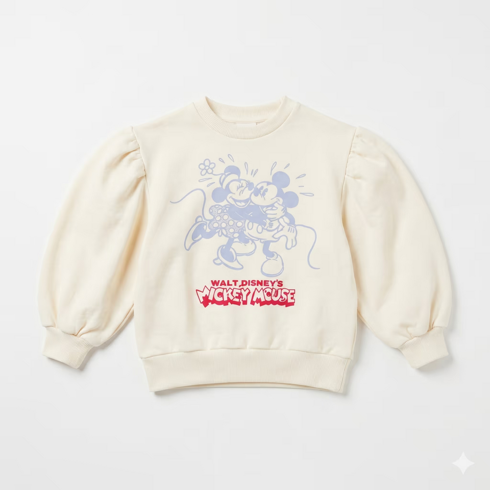 Zara Girl's Cream Mickey MouseLong-Sleeve Sweatshirt |Zara in Lebanon
