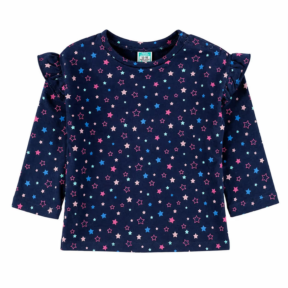 Top.Top Baby Girl's Navy Stars Printed Blouse | Top.Top In Lebanon