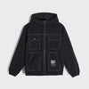 Sinsay Boy's Black Hooded Jacket With White Contrast Stitching
