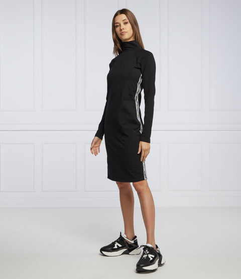 DKNY Sport Women's Black Cotton Mock-Neck Bodycon Dress | DKNY Sport In Lebanon