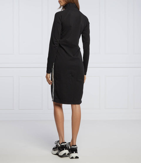 DKNY Sport Women's Black Cotton Mock-Neck Bodycon Dress | DKNY Sport In Lebanon