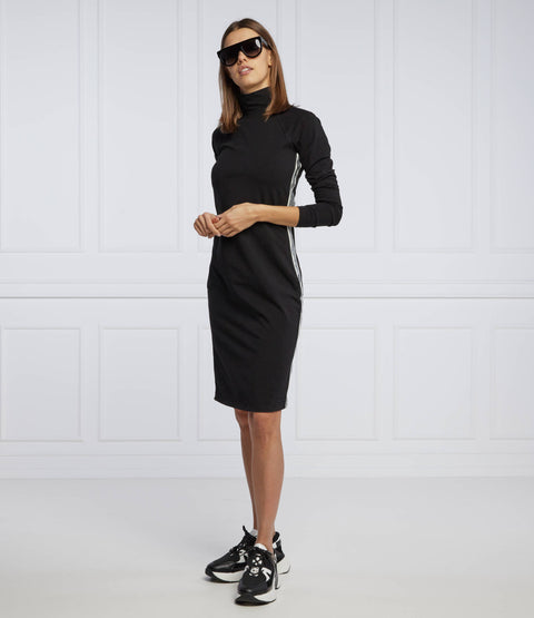 DKNY Sport Women's Black Cotton Mock-Neck Bodycon Dress | DKNY Sport In Lebanon