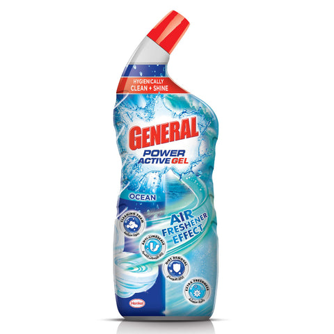 General Toilet Cleaner Power Active Gel With Ocean Air Freshener Effect 750 ml