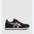 Brown and black leather shoe on a white background