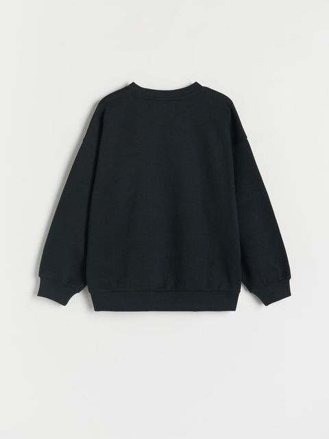 Reserved Boy's Black Crew Neck Sweatshirt | Reserved In Lebanon