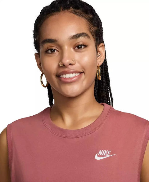 Nike Women's Dusty Rose Sportswear Club Cropped Sleeveless Tank Top | Nike In Lebanon