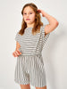Sinsay Girl's White & Black Striped Overall | Sinsay In Lebanon
