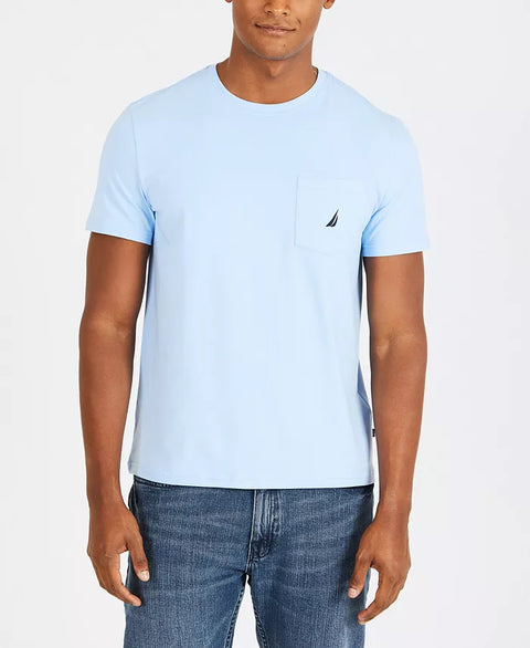 Nautica Men's Noon Blue Classic-Fit Solid Crew-Neck Pocket T-Shirt | Nautica In Lebanon