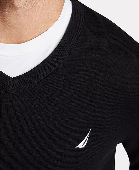 Nautica Men's Black Navtech Performance Classic-Fit Soft V-Neck Sweater|Nautica In Lebanon