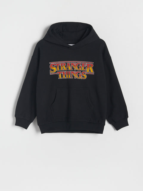 Reserved Boy's Black Stranger Things Oversized Hoodie | Reserved In Lebanon