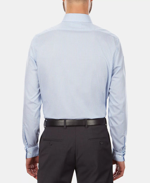 Calvin Klein Men's White & Blue Check Slim-Fit Stretch Dress Shirt | Calvin Klein In Lebanon