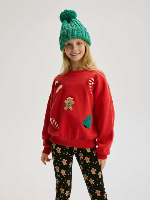 Reserved Girl's Red Christmas Sweatshirt | Reserved In Lebanon