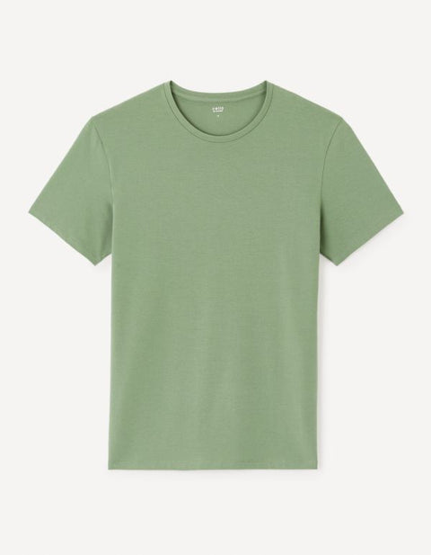 Celio Men's Sage Green Round Neck T-Shirt | Celio In Lebanon