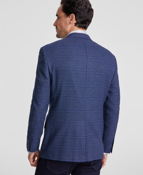 Michael Kors Men's Navy Plaid Classic Fit Blazer | Michael Kors In Lebanon