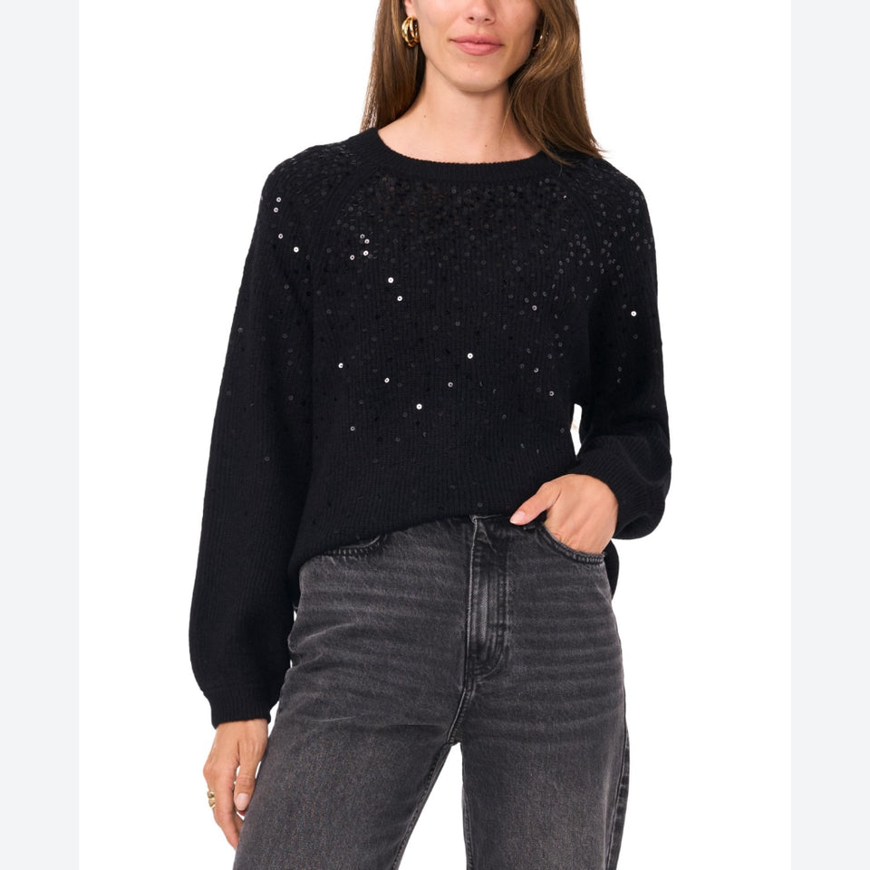Vince Camuto Women's Black Sequin Sweater