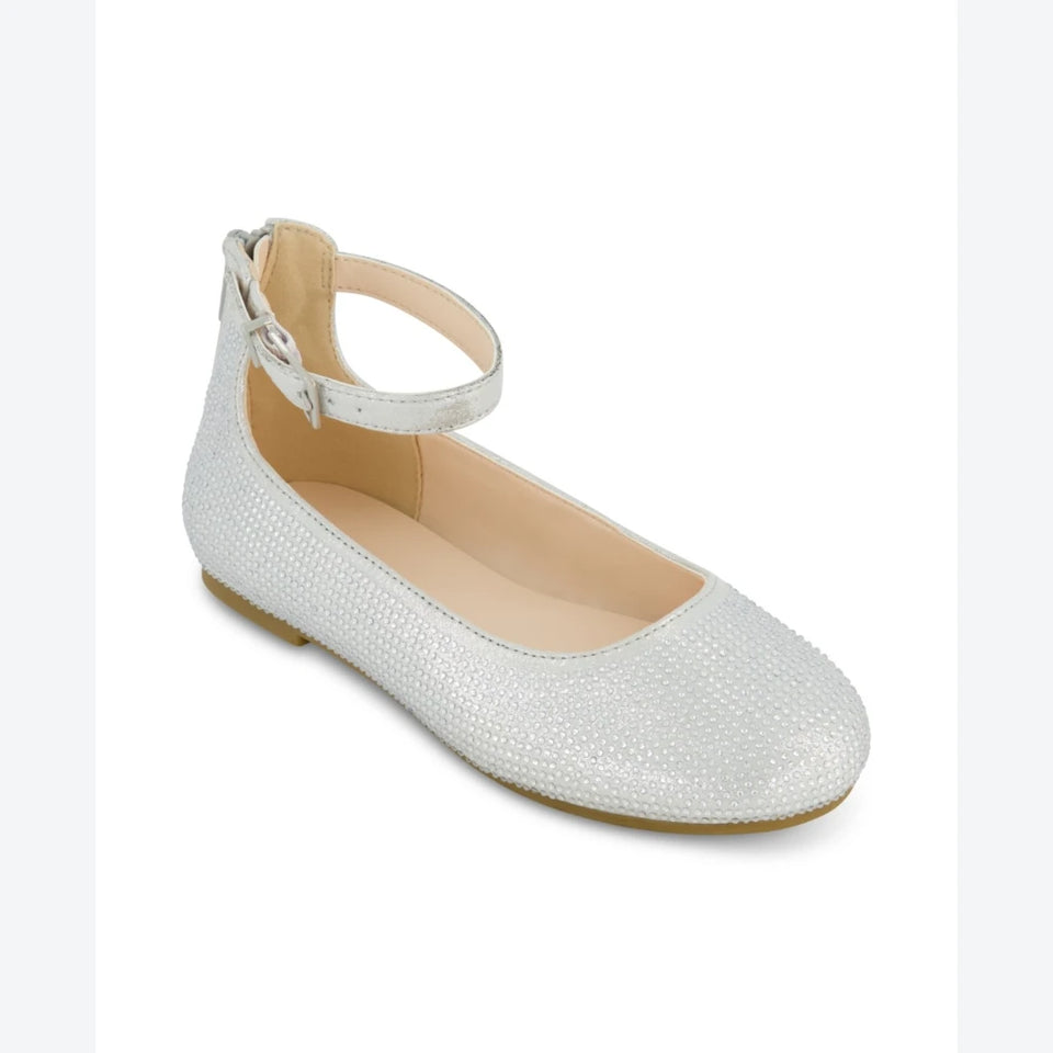 Kenneth Cole New YorkGirl's Silver Daisy Ethel Ballet Flat