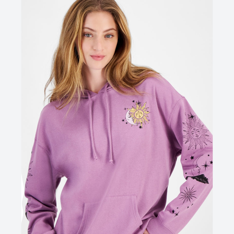 Rebellious One Women's Purple Celestial Graphic Hoodie