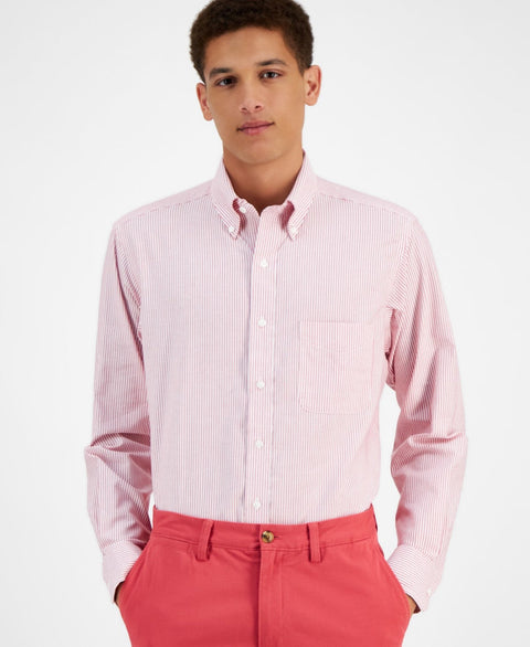 Club Room Men's Red White Striped Regular fit Dress Shirt  |  Club Room in Lebanon