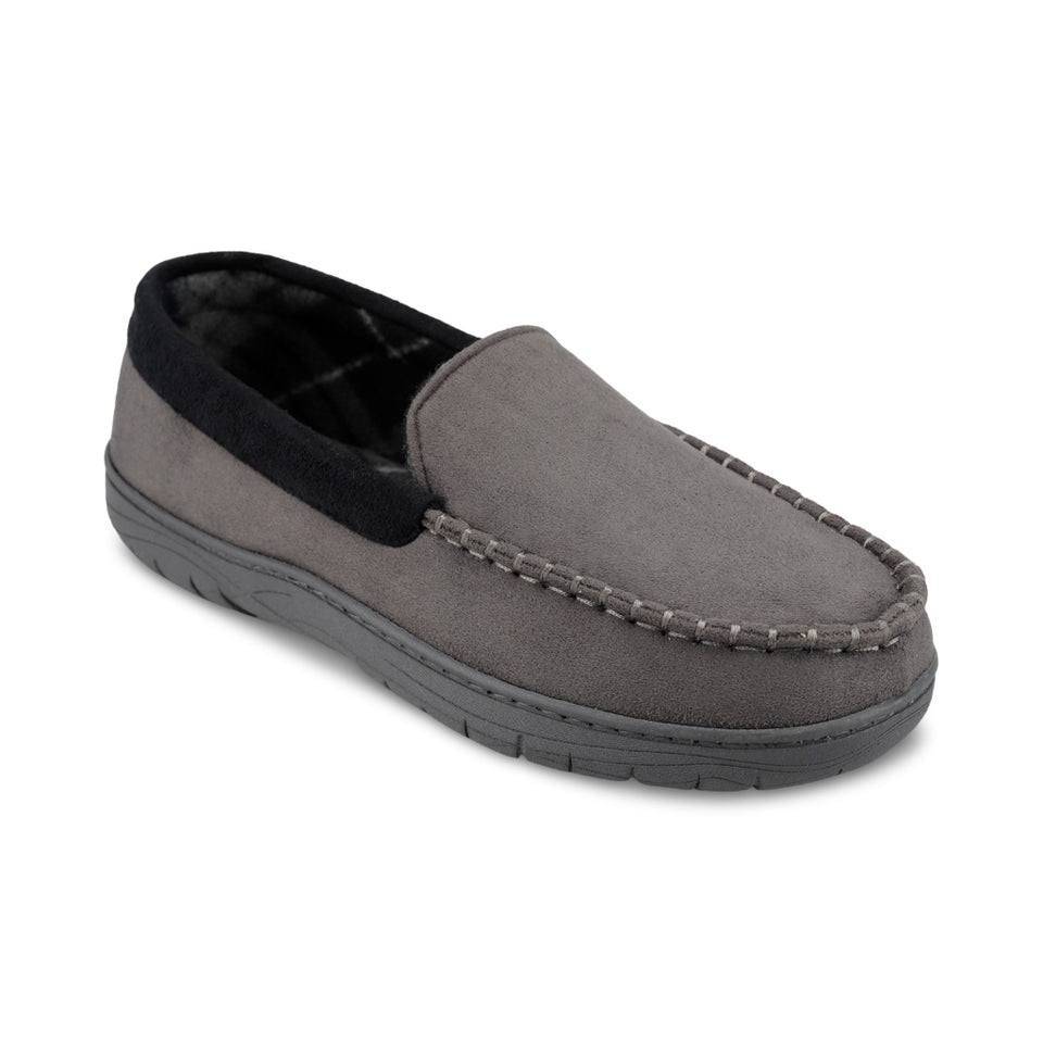 Haggar Men's Dark GreyMicrosuede Venetian Slipper