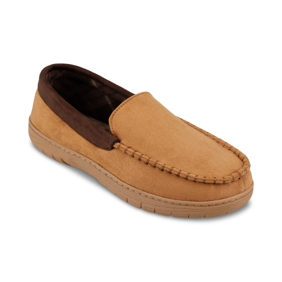 Haggar Men's Camel Memory Foam Comfort Slippers