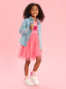Sinsay Girl's Coral Printed Tulle Dress | Sinsay In Lebanon