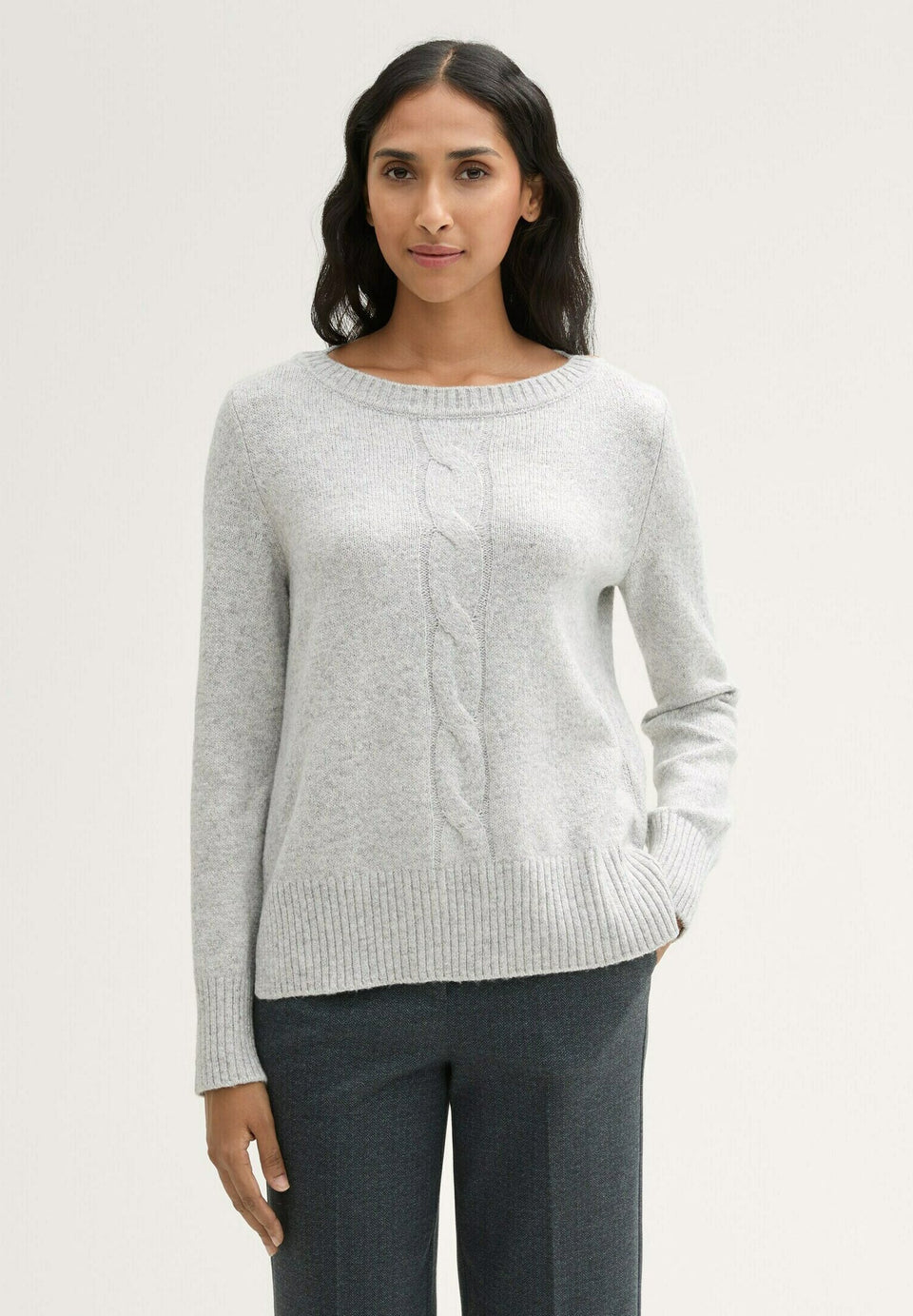 Tom Tailor Women's Grey Knitted Sweatshirt | Tom Tailor In Lebanon