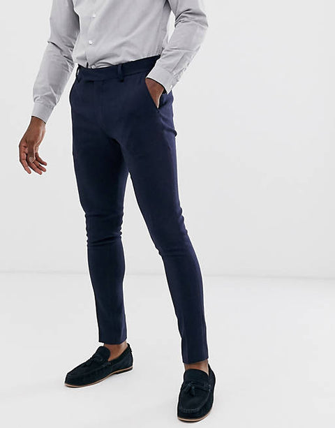 ASOS DESIGN  Men's Navy Blue Suit Trouser AMF545 B61 (SHR)