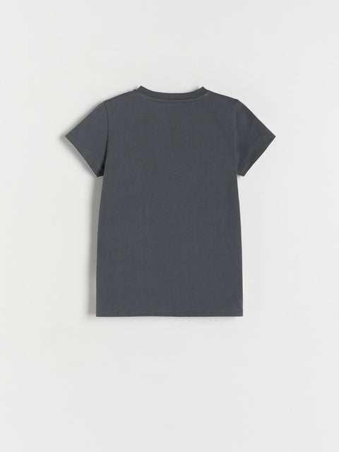 Reserved Girl's Dark Grey T-Shirt With Print | Reserved In Lebanon