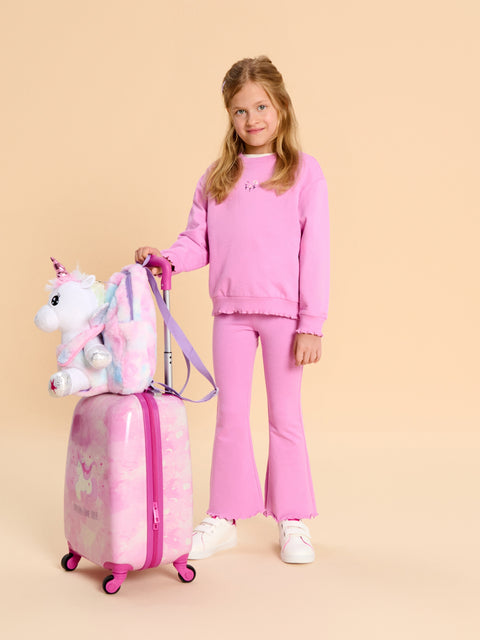 Sinsay Baby Girl's Pink Cotton-Blend Flare Trousers | Sinsay In Lebanon