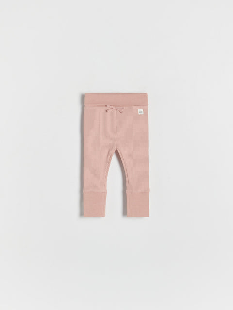 Reserved Baby Girl's Light Coral Ribbed leggings  | Reserved In Lebanon