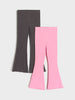 Sinsay Girls’ Grey and Pink 2-Pack Ribbed Flare Leggings | Sinsay in Lebanon