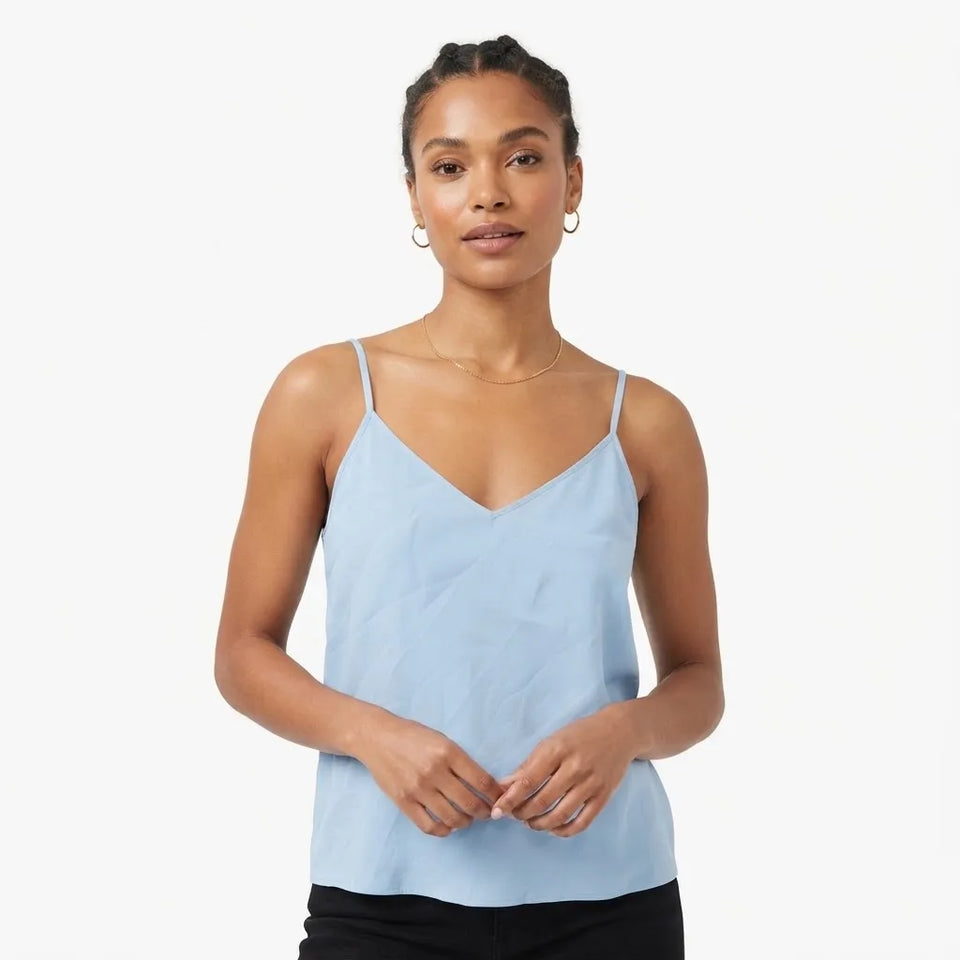 Lucyparis Women's Light Blue V-Neck Camisole Tank Top