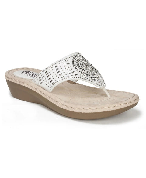 Cliffs by White Mountain Women's White Cienna Thong Sandals | Cliffs by White Mountain In Lebanon