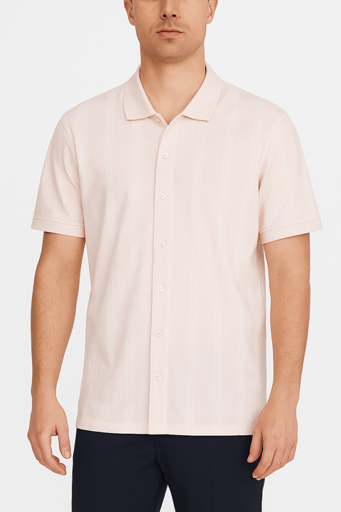 Club Room Men's Pink Short-Sleeve Elevated Bu Shirt ABF3785