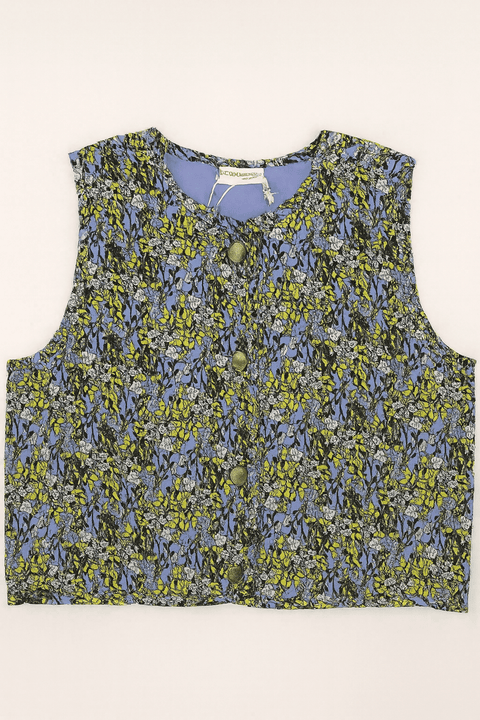 POMPdeLUX Girl's Blue/Dusty Yellow Quilted Vest |POMPdeLUX in Lebanon